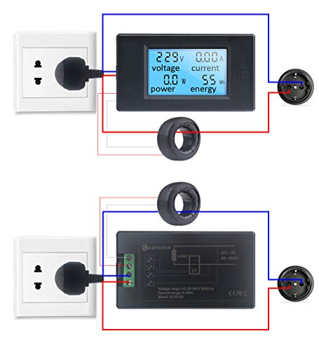 KETOTEK Voltimetro Amperimetro Multimetro AC 80-260V 100A CT LCD Digital Vatimetro Medidor de Energia Electrica Medidor de Voltaje Corriente Potencia Meter Interior