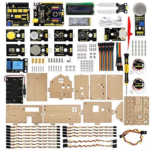 KEYESTUDIO IoT Smart Home Stem Kit for Arduino Kit, Learning Internet of Things, Mechanical Building, Electrical Engineering, Code Educational Coding for Kids Teens Adults