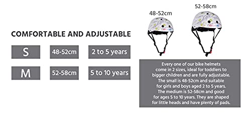 KIDDIMOTO Casco Bicicleta Completamente Ajustabl - Bici Casco para Infantil y Niños para Patinete, Ciclismo, Scooter, Bicicleta de Equilibrio y Monopatin - Dinosaurio Fósil- S (48-53cm)