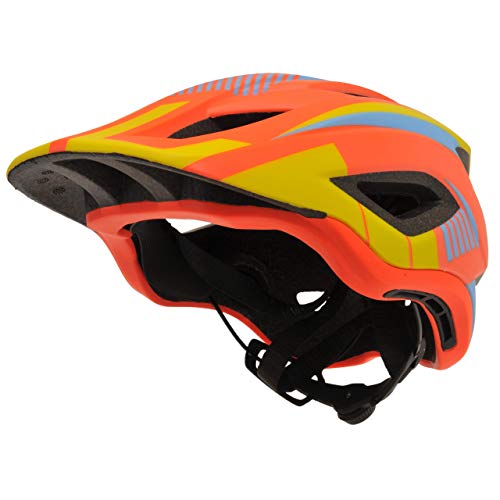KIDDIMOTO - Casco Integral para Bicicleta, Patinete y Patinete con Protector de Barbilla Desmontable - tamaño Medio (53-58cm) - Color Amarillo y Naranja