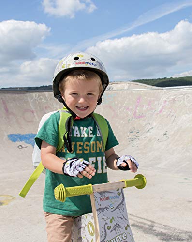 Kiddimoto Guantes de Ciclismo sin Dedos para Infantil (niñas y niños) - Bicicleta, MTB, BMX, Carretera, Montaña - Fuego - Talla: S (2-5 años)