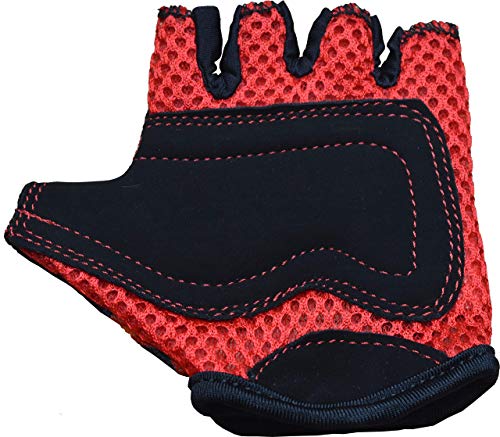 Kiddimoto Guantes de Ciclismo sin Dedos para Infantil (niñas y niños) - Bicicleta, MTB, BMX, Carretera, Montaña - Fuego - Talla: S (2-5 años)