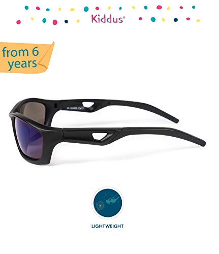 Kiddus Gafas de Sol Deportivas para Niñas y Niños a partir de 6 años. La mejor Seguridad y Protección con Filtro Solar UV400. Para actividades al aire libre.