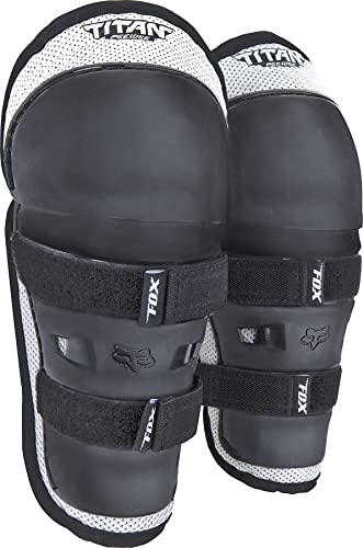 Kids MX Knee and Shin Guard Fox Peewee Titan Negro-Plata (Default, Negro)