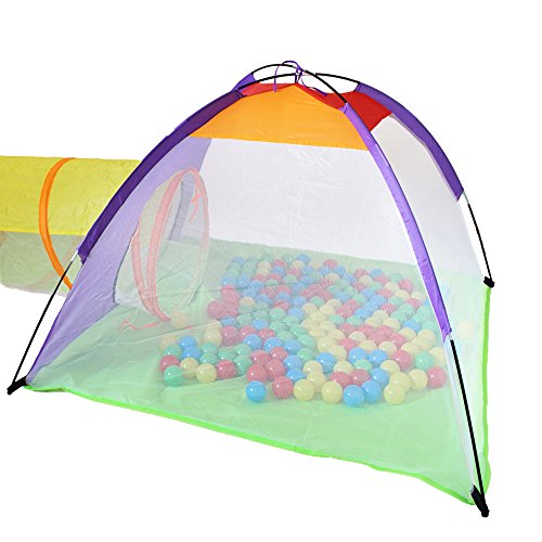 KIDUKU® 3 en 1 Iglú Infantil para Juegos / Tienda de campaña para niños + Túnel de Tela + 200 Bolas + Bolsa para Transportar – Uso Interior y Exterior