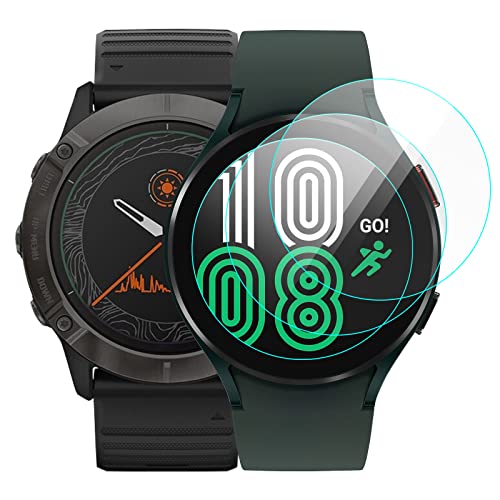 KIMILAR [4 Pcs] Pantalla Compatible con Garmin Fenix 6 /Fenix 6 Pro/Solar/Sapphire/Vivomove HR Protectores de Pantalla (No para Fenix 6S/6S Pro/6X), Cristal Templado Protector para Fenix 6