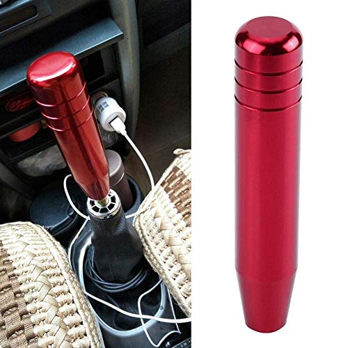 KIMISS Perilla de cambio universal,Perilla de cambio de engranaje del coche,Perilla de palanca de cambios automática de aleación de aluminio con longitud de 18 cm / 7.1 in( rojo)