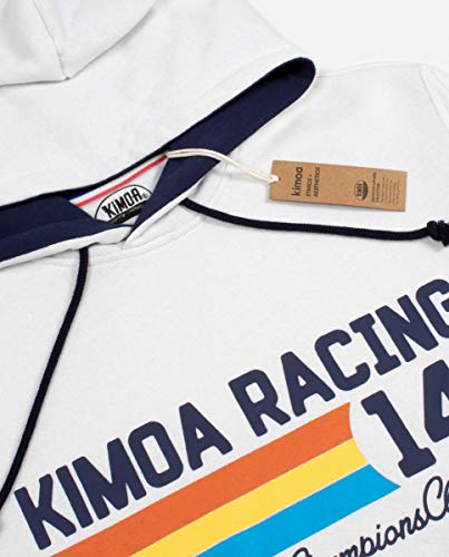 Kimoa - Sudadera Capucha Racing 14 Crema, M Unisex Adulto