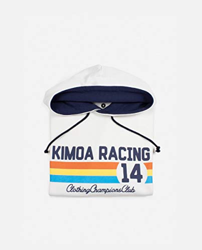 Kimoa - Sudadera Capucha Racing 14 Crema, M Unisex Adulto