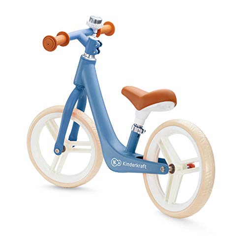 Kinderkraft Bicicleta sin Pedales FLY PLUS, Ligera, Asiento ajustable, Retro, Azul