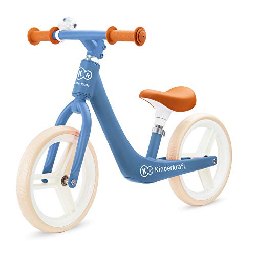 Kinderkraft Bicicleta sin Pedales FLY PLUS, Ligera, Asiento ajustable, Retro, Azul