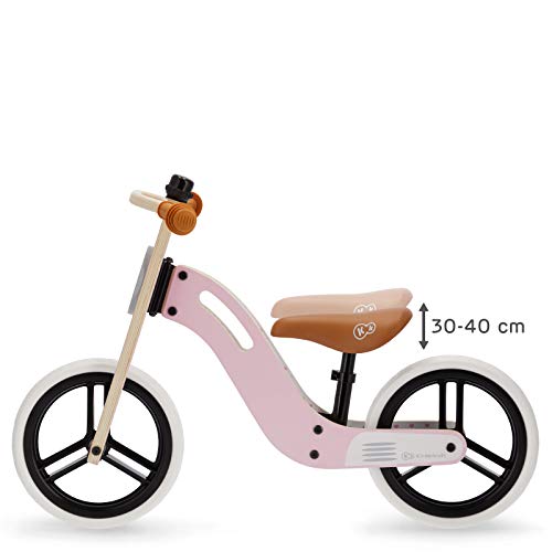 Kinderkraft Bicicleta sin Pedales UNIQ, Ligera, de Madera, 2+ Años, Rosa