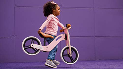 Kinderkraft Bicicleta sin Pedales UNIQ, Ligera, de Madera, 2+ Años, Rosa