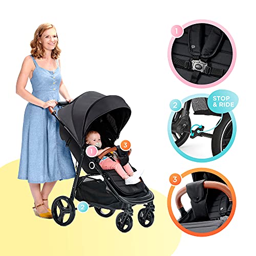 Kinderkraft Silla de Paseo GRANDE, Carrito, Capota Desplegable, para Niños, Negro