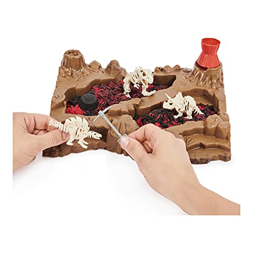 Kinetic Sand 6055874 Dino Dig Juego con 10 Huesos Ocultos de Dinosaurio para Descubrir, para niños de 6 años en adelante