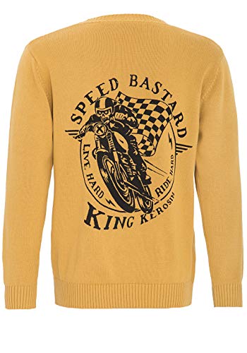 King Kerosin Speed Bastard Suéter, Amarillo, XL para Hombre