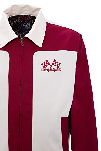 King Kerosin Speed Shop Ca. Chaqueta, Borgoña, XL para Hombre