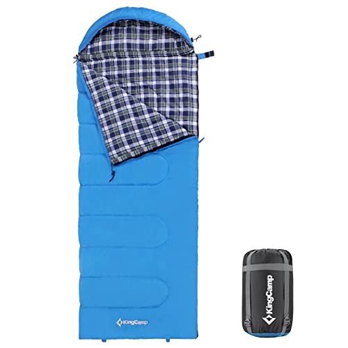 KingCamp Saco de Dormir Ultraligero de Momia Grande Individual para Adultos Camping Montaña Portátil Bolsa de Compresión Verano 220 x 80cm