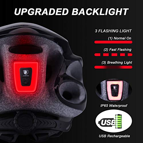 KINGLEAD Casco de Bicicleta con Luz LED Unisex Casco de Bicicleta Protegido para Carreras de Ciclismo Skateboarding al Aire Libre Seguridad Superligero Ajustable con Certificado CE