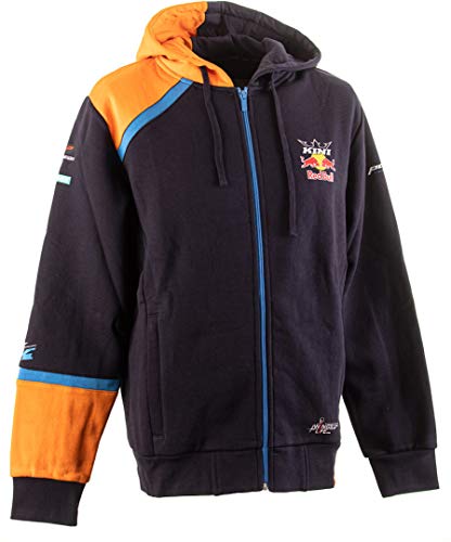 KINI Red Bull Team Herren Zip Hoodie, Navy Orange, L, 3L102138