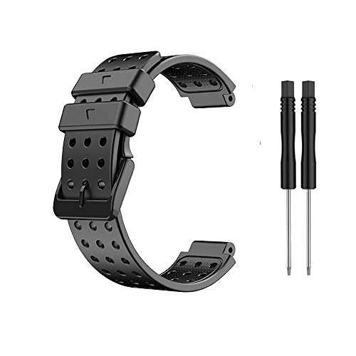 KINOEHOO Correas para relojes Compatible con Garmin Approach S20/Forerunner 220 230 235 630 620 735 Pulseras de repuesto.Correas para relojesde siliCompatible cona.