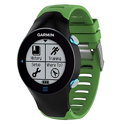 KINOEHOO Correas para relojes Compatible con Garmin Forerunner 610 Pulseras de repuesto.Correas para relojesde silicona.(verde)