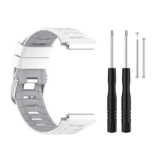 KINOEHOO Correas para relojes Compatible con Garmin Forerunner 920XT Pulseras de repuesto.Correas para relojesde siliCompatible cona.(Gris blanco)