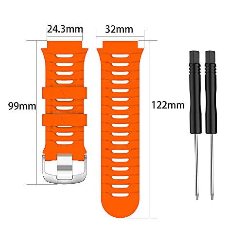 KINOEHOO Correas para relojes Compatible con Garmin Forerunner 920XT Pulseras de repuesto.Correas para relojesde silicona.(naranja)