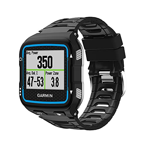 KINOEHOO Correas para relojes Compatible con Garmin Forerunner 920XT Pulseras de repuesto.Correas para relojesde silicona.(negro)