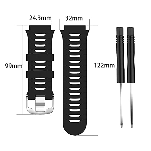 KINOEHOO Correas para relojes Compatible con Garmin Forerunner 920XT Pulseras de repuesto.Correas para relojesde silicona.(negro)