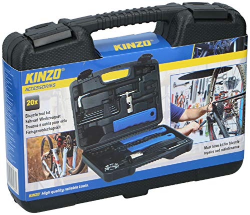 Kinzo 8711252172682 Juego de Herramientas para Bicicleta, Unisex, Negro, 20 Pieces