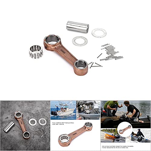 Kit de biela, kit de biela para motor de barco, apto para motor fueraborda de 30 CV 689-11650-00, aleación de acero, motor fueraborda, biela, eje del cigüeñal, tapón, rodamiento de rodillos de aguja