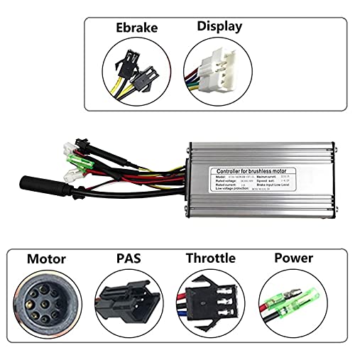 Kit de conversión de bicicleta eléctrica, KT-900S sin ruido 36V 500W Kit de motor de cubo de rueda trasera Kit de motor de cubo de bicicleta eléctrica para rueda de 12G(Radios de 20 pulgadas 12G)