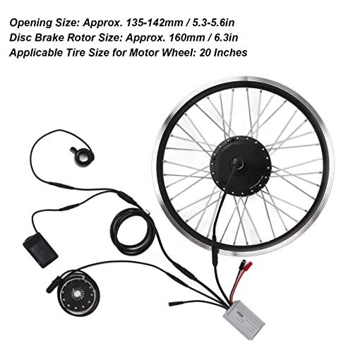 Kit de Conversión de Bicicleta Eléctrica, Rueda Trasera de 20 Pulgadas, Impermeable, 36 V, 250 W, Kit de Motor de Cubo de Bicicleta Eléctrica con Controlador