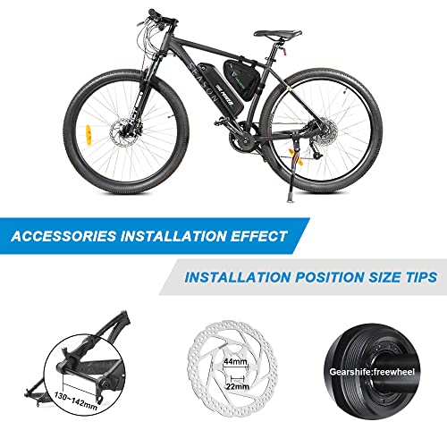 Kit de conversión para bicicleta eléctrica de 26", motor trasero de 26 pulgadas, E-Bike juego completo de 36 V 350 W solo para corona de rosca, sin corona de rosca con batería Hailong de 36 V 12,5 Ah