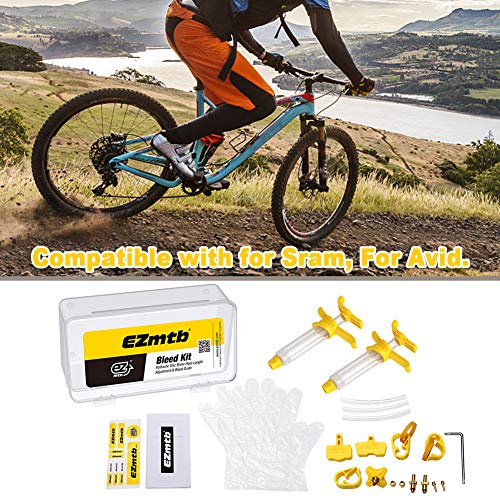 Kit de herramientas para bicicleta, kit de purga de freno de disco hidráulico de bicicleta, kit de llenado de aceite mineral de freno de disco compatible con Sram y Avid)