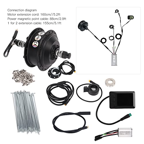 Kit de Motor de Cubo de Engranaje de Alta Velocidad, Pantalla de Motor de Cubo de Engranaje sin Escobillas de Alta Eficiencia Duradera de Alta Resistencia con Radios para Bicicletas(29 pulgadas)