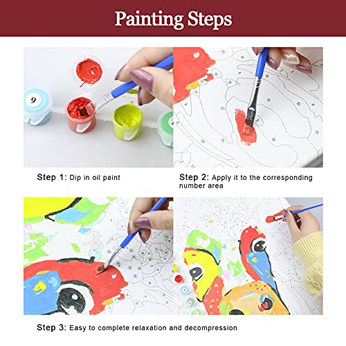 Kit de pintura al óleo por números para niños y adultos principiantes, incluye pinceles y pigmentos acrílicos, decoración de hogar-Ciervo arcoiris 40x50cm
