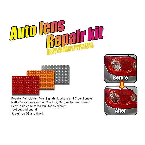 Kit de reparación de lentes para coche, paquete múltiple para reparar luces traseras, luces de giro, fabricantes y lentes transparentes.