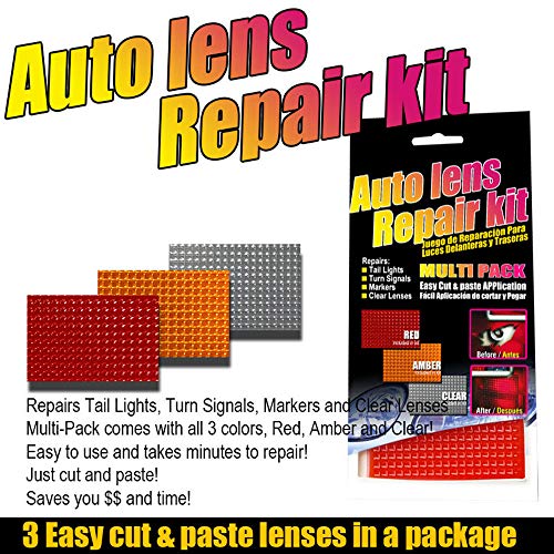 Kit de reparación de lentes para coche, paquete múltiple para reparar luces traseras, luces de giro, fabricantes y lentes transparentes.