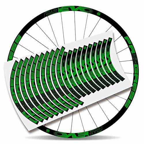 Kit Pegatinas Bicicleta Stickers LLANTA Rim Progress EVO 29" MTB BTT B (Verde Asturias)