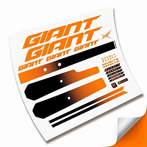 Kit Pegatinas Cuadro Completo para Bicicleta Giant Revolt 2020 2021 Gravel (Naranja Fluor)