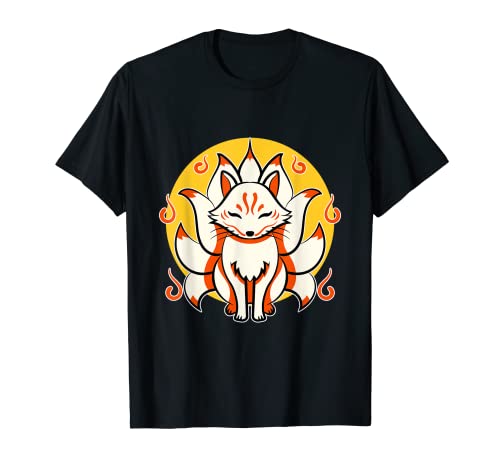 Kitsune Japonés Kami Inari Fox Protector Tempel Shrines T-S Camiseta