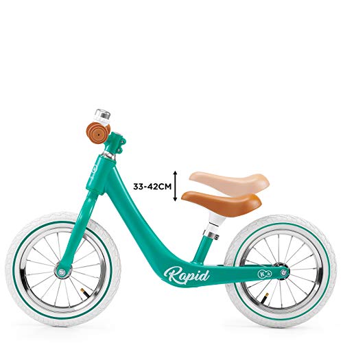 kk Kinderkraft Bicicleta sin Pedales RAPID, Sólida, Ajustable, Retro, Verde