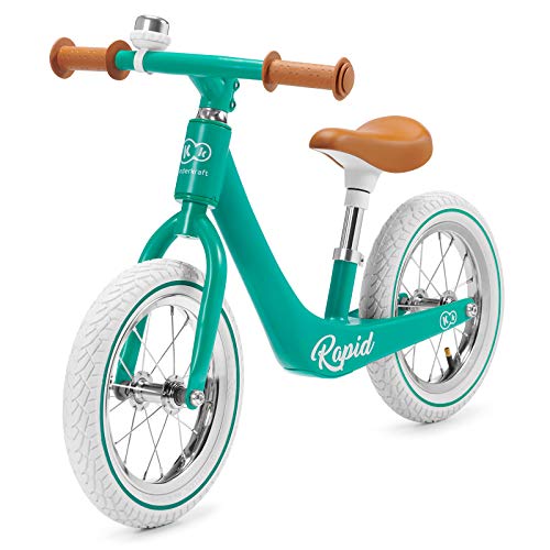 kk Kinderkraft Bicicleta sin Pedales RAPID, Sólida, Ajustable, Retro, Verde