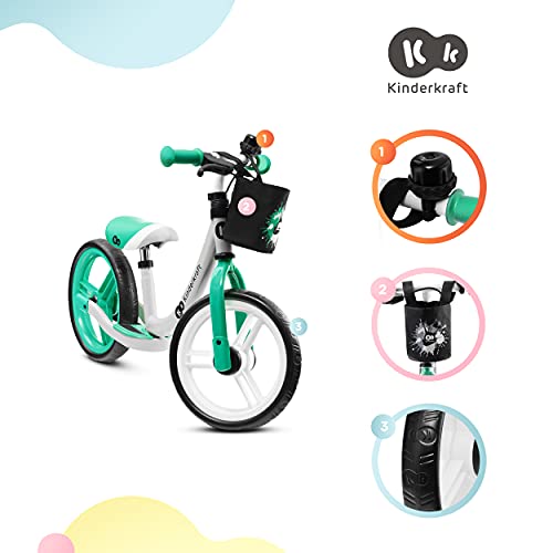 kk Kinderkraft Bicicleta sin Pedales SPACE, Sillín Ajustable, con Freno, Verde
