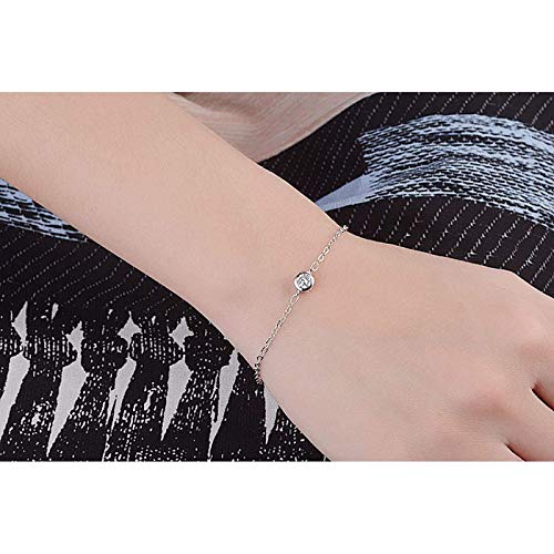 Kkoqmw Pulsera Sprint Silver Fashion Female Ornament Girl Ronda Sra. Regalo