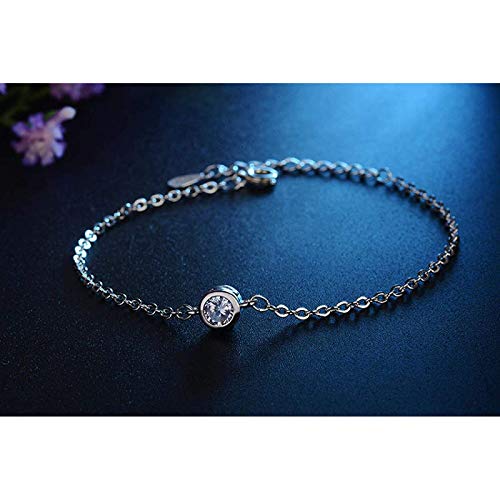 Kkoqmw Pulsera Sprint Silver Fashion Female Ornament Girl Ronda Sra. Regalo