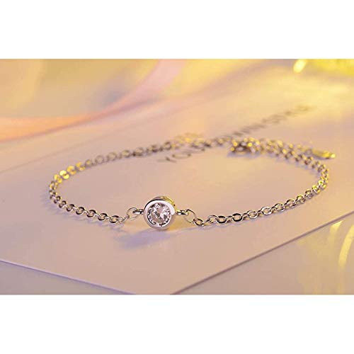 Kkoqmw Pulsera Sprint Silver Fashion Female Ornament Girl Ronda Sra. Regalo