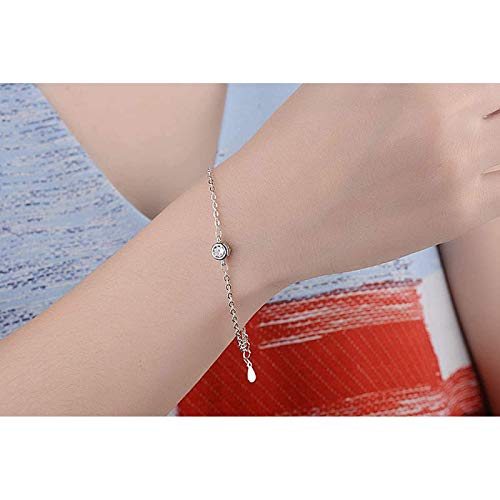 Kkoqmw Pulsera Sprint Silver Fashion Female Ornament Girl Ronda Sra. Regalo